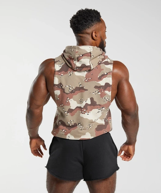 Спортивное худи без рукавов Gymshark Legacy Drop Arm Hoodie Slim Fit Cement Brown М - Фото 3 Спортивное худи без рукавов Gymshark Legacy Drop Arm Hoodie Slim Fit Cement Brown М - изображение 3