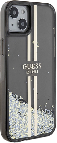 Панель Guess Liquid Glitter Gold Stripes для Apple iPhone 13/14/15 Black (3666339223526) - зображення 4