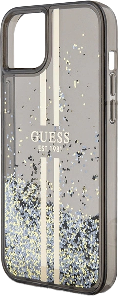 Панель Guess Liquid Glitter Gold Stripes для Apple iPhone 13/14/15 Black (3666339223526) - зображення 6