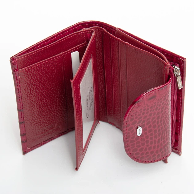 Женский компактный кожаный кошелек Dr.Bond серии Croco PR-250929-40982 красный - Фото 4 Женский компактный кожаный кошелек Dr.Bond серии Croco PR-250929-40982 красный - изображение 4