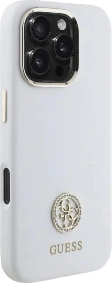 Панель Guess Silicone Logo Strass 4G для Apple iPhone 16 Pro Max White (GUHCP16XM4DGPH) - зображення 4
