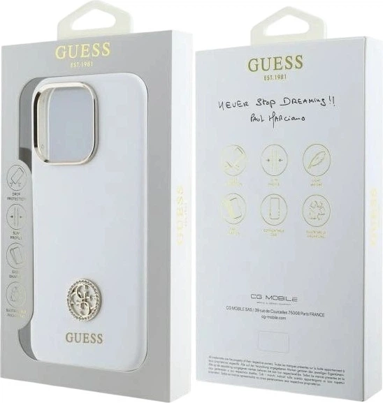 Панель Guess Silicone Logo Strass 4G для Apple iPhone 16 Pro Max White (GUHCP16XM4DGPH) - зображення 8