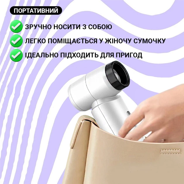 Фен WGP бездротовий на акумуляторі 4500 mAh 55 W Зелений (1062-2cf) - зображення 6