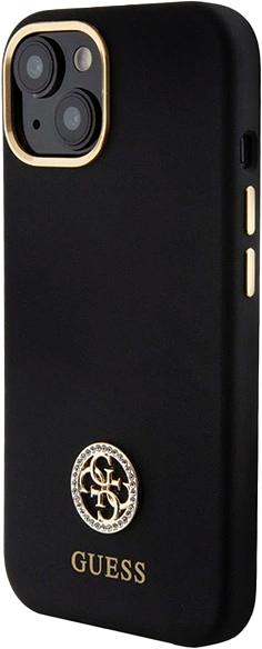Etui Guess Silicone Logo Strass 4G do Apple iPhone 13/14/15 Black (3666339148485) - obraz 2