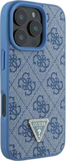 Панель Guess Leather Metal Logo Strass Crossbody для Apple iPhone 16 Pro Max Blue (GUHCP16XP4TDSCPB) - зображення 4