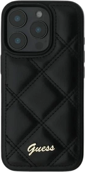 Панель Guess Quilted Metal Logo для Apple iPhone 16 Pro Max Black (GUHCP16XPSQSQSK) - зображення 2