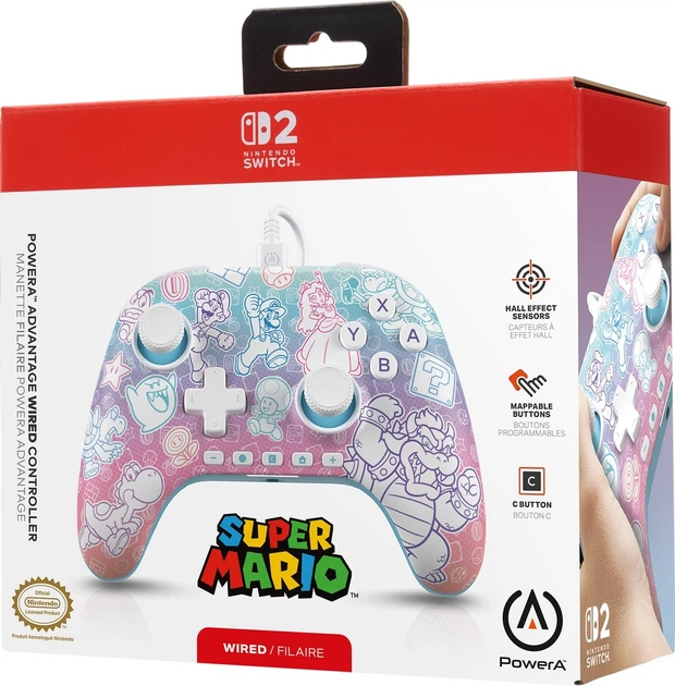 Kontroler PowerA Advantage Wired Controller for Nintendo Switch 2 Mushroom Kingdom (NSGP0526-01) - obraz 8