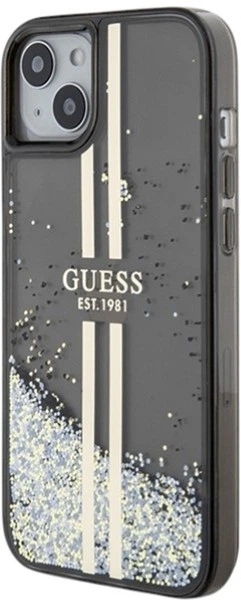 Панель Guess Liquid Glitter Gold Stripes для Apple iPhone 15 Plus/14 Plus Black (GUHCP15MLFCSEGK) - зображення 2