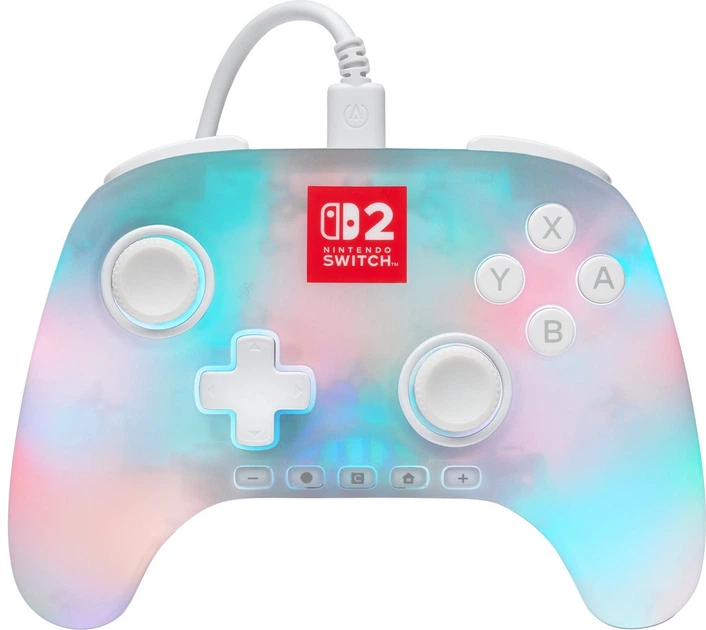 Kontroler PowerA Advantage Wired Controller for Nintendo Switch 2 with Lumectra White (NSGP0524-01) - obraz 3
