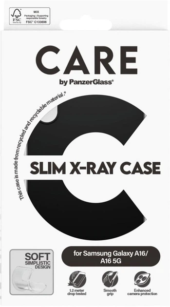 Etui Panzer Glass CARE Slim X-Ray Case do Samsung Galaxy A16 Black (5715685015021) - obraz 4