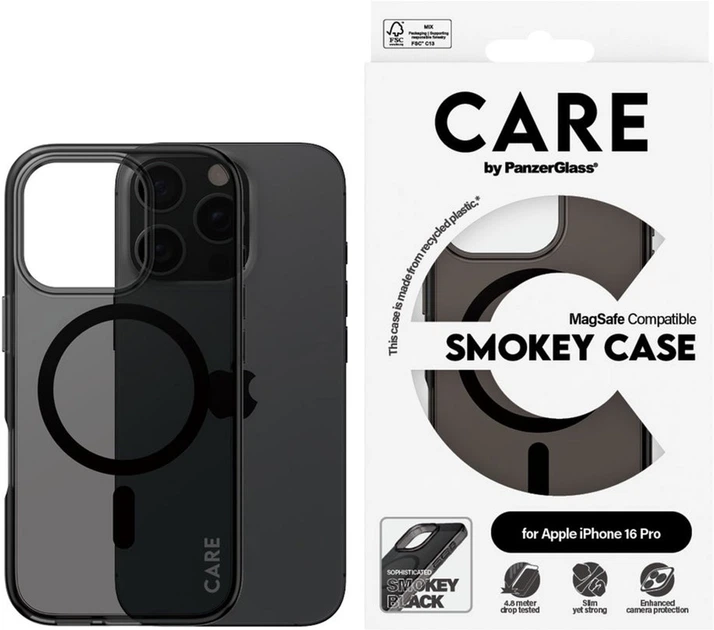 Панель Panzer Glass CARE Urban Combat Case MagSafe Smokey для Apple iPhone 16 Pro Black (5715685004162) - зображення 3