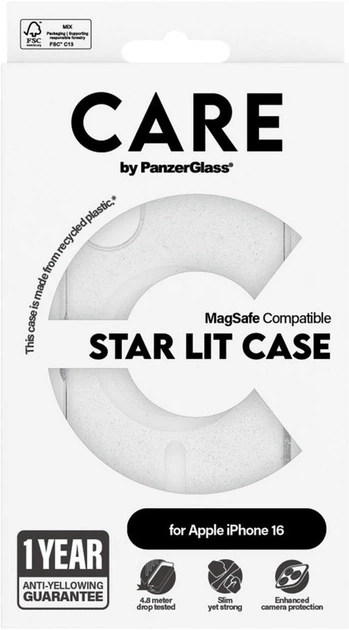 Etui Panzer Glass CARE Star Lit Case do Apple iPhone 16 White (5715685004070) - obraz 4
