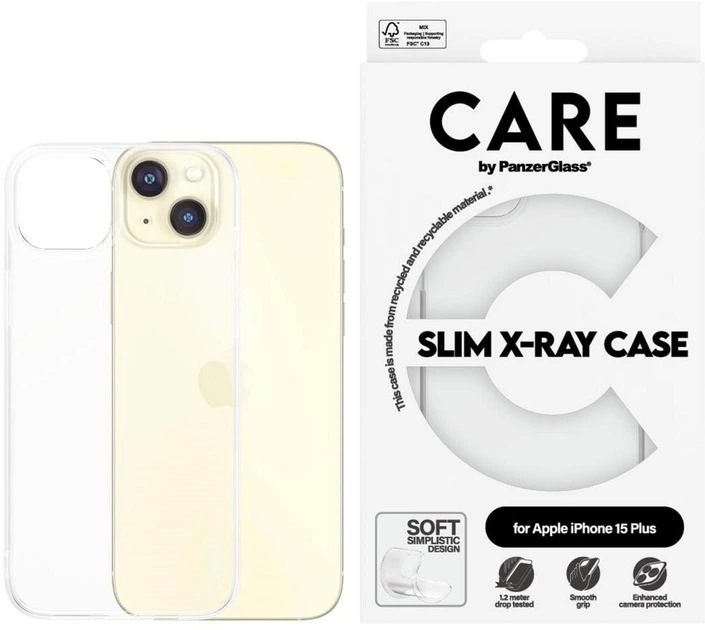 Панель Panzer Glass CARE Slim X-Ray Case для Apple iPhone 15 Plus Transparent (5715685005701) - зображення 2