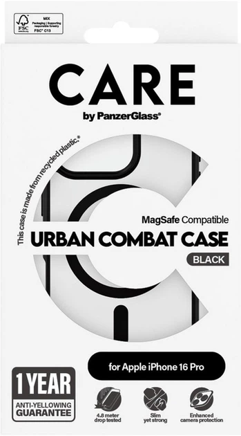 Панель Panzer Glass CARE Flagship Urban Combat Case MagSafe для Apple iPhone 16 Pro Black (5715685004247) - зображення 4