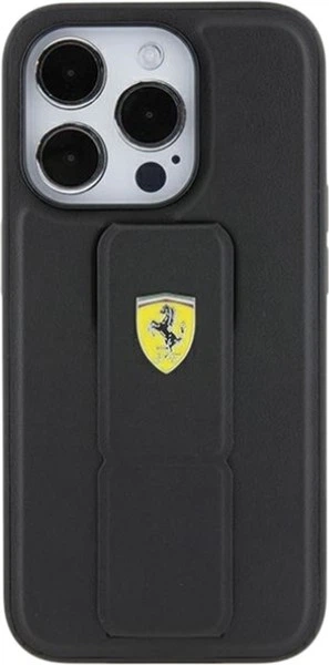Панель Ferrari Grip Stand Metal Logo для Apple iPhone 15 Pro Max Black (FEHCP15XGSPSIK) - зображення 3