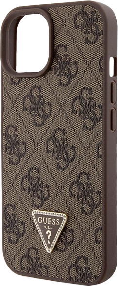 Etui plecki Guess Crossbody 4G Metal Logo do Apple iPhone 13/14/15 Brown (3666339146900) - obraz 5