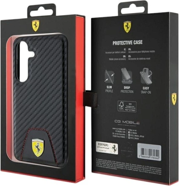Etui Ferrari Carbon Stitched Bottom do Samsung Galaxy S24 Black (FEHCS24SN3PUK) - obraz 8