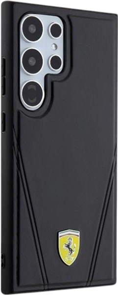 Etui Ferrari Hot Stamp V Lines MagSafe do Samsung Galaxy S24 Ultra Black (FEHMS24LP3BAK) - obraz 4