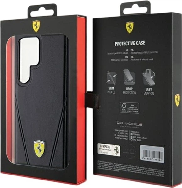 Etui Ferrari Hot Stamp V Lines MagSafe do Samsung Galaxy S24 Ultra Black (FEHMS24LP3BAK) - obraz 8