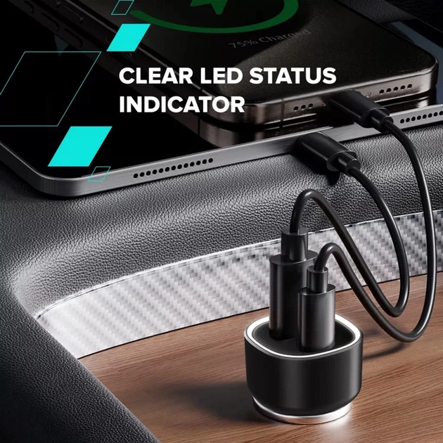 Автомобильное зарядное устройство для Canyon OnDrive 48 PD 48W USB-A+USB-C Black (CNE-CCABR3AC) - Фото 9 Автомобильное зарядное устройство для Canyon OnDrive 48 PD 48W USB-A+USB-C Black (CNE-CCABR3AC) - изображение 9