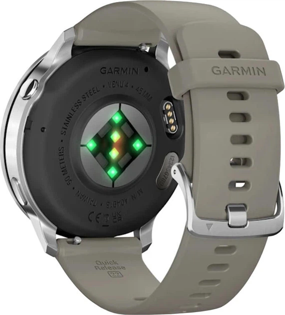 Смарт-часы Garmin Venu 4 45 mm Silver with Silver Gray Silicone Band (010-03014-01/41) - Фото 2 Смарт-часы Garmin Venu 4 45 mm Silver with Silver Gray Silicone Band (010-03014-01/41) - изображение 2