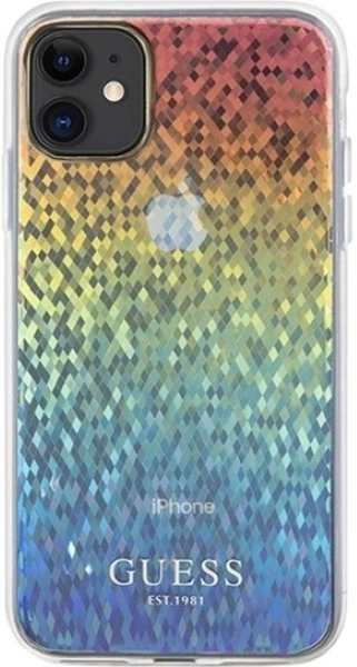 Etui Guess IML Faceted Mirror Disco Iridescent do Apple iPhone 11/Xr Multicolor (GUHCN61HDECMI) - obraz 3