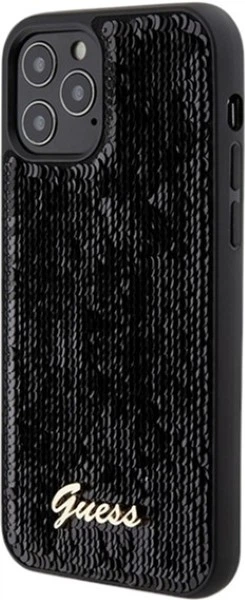 Панель Guess Sequin Script Metal для Apple iPhone 12/12 Pro Black (GUHCP12MPSFDGSK) - зображення 2