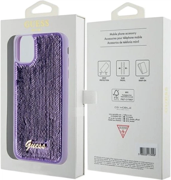 Etui Guess Sequin Script Metal do Apple iPhone 11/Xr Purple (GUHCN61PSFDGSU) - obraz 8