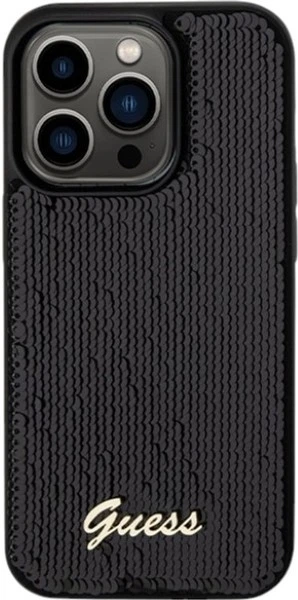 Панель Guess Sequin Script Metal для Apple iPhone 13 Pro Max Black (GUHCP13XPSFDGSK) - зображення 3