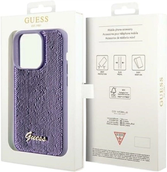 Etui Guess Sequin Script Metal do Apple iPhone 14 Pro Purple (GUHCP14LPSFDGSU) - obraz 8
