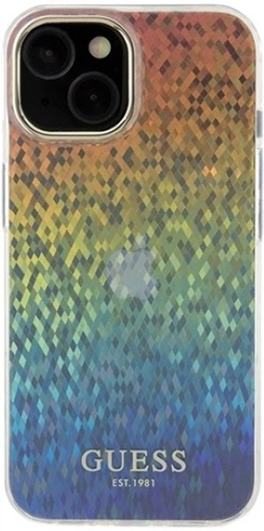 Etui Guess IML Faceted Mirror Disco Iridescent do Apple iPhone 15/14/13 Multicolor (GUHCP14SHDECMI) - obraz 3