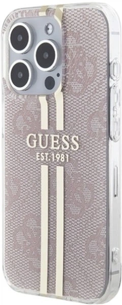 Панель Guess IML 4G Gold Stripe для Apple iPhone 14 Pro Max Pink (GUHCP14XH4PSEGP) - зображення 2