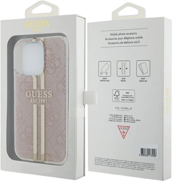 Панель Guess IML 4G Gold Stripe для Apple iPhone 14 Pro Max Pink (GUHCP14XH4PSEGP) - зображення 8