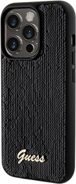Панель Guess Sequin Script Metal для Apple iPhone 14 Pro Max Black (GUHCP14XPSFDGSK) - зображення 2