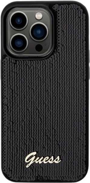 Панель Guess Sequin Script Metal для Apple iPhone 14 Pro Max Black (GUHCP14XPSFDGSK) - зображення 3