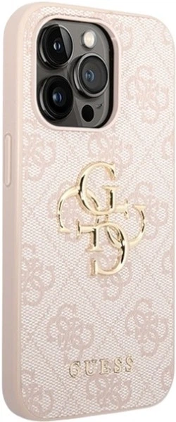 Etui Guess 4G Big Metal Logo do Apple iPhone 15 Pro Pink (GUHCP15L4GMGPI) - obraz 4