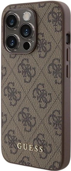 Etui Guess 4G Metal Gold Logo do Apple iPhone 15 Pro Brown (GUHCP15LG4GFBR) - obraz 2