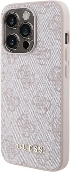 Панель Guess 4G Metal Gold Logo для Apple iPhone 15 Pro Pink (GUHCP15LG4GFPI) - зображення 2