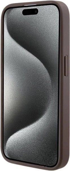 Etui Guess 4G Metal Gold Logo do Apple iPhone 15 Pro Brown (GUHCP15LG4GFBR) - obraz 5