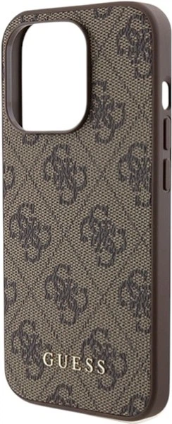 Etui Guess 4G Metal Gold Logo do Apple iPhone 15 Pro Brown (GUHCP15LG4GFBR) - obraz 6