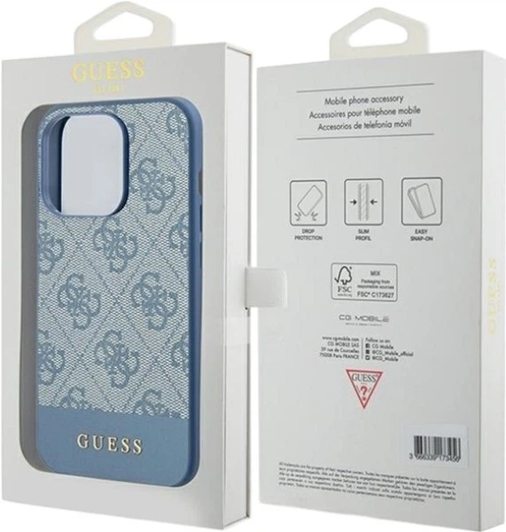 Etui Guess 4G Stripe Collection do Apple iPhone 15 Pro Blue (GUHCP15LG4GLBL) - obraz 8