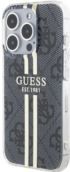 Панель Guess IML 4G Gold Stripe для Apple iPhone 15 Pro Black (GUHCP15LH4PSEGK) - зображення 2
