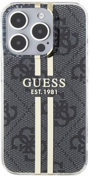 Панель Guess IML 4G Gold Stripe для Apple iPhone 15 Pro Black (GUHCP15LH4PSEGK) - зображення 3