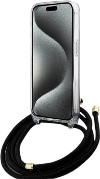 Etui Guess Crossbody Cord 4G Print do Apple iPhone 15 Pro Black (GUHCP15LHC4SEK) - obraz 4