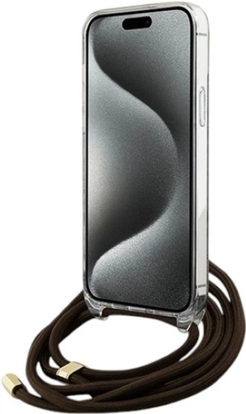 Etui Guess Crossbody Cord 4G Print do Apple iPhone 15 Pro Brown (GUHCP15LHC4SEW) - obraz 4