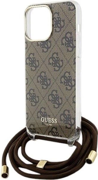 Etui Guess Crossbody Cord 4G Print do Apple iPhone 15 Pro Brown (GUHCP15LHC4SEW) - obraz 5