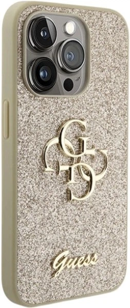 Etui Guess Glitter Script Big 4G do Apple iPhone 15 Pro Gold (GUHCP15LHG4SGD) - obraz 4