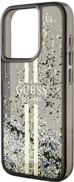 Панель Guess Liquid Glitter Gold Stripes для Apple iPhone 15 Pro Black (GUHCP15LLFCSEGK) - зображення 6
