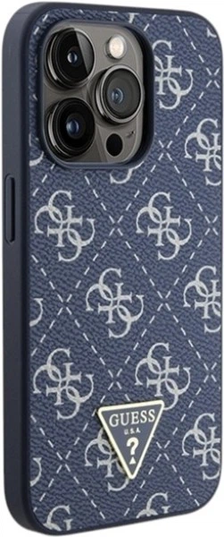Панель Guess 4G Triangle Metal Logo для Apple iPhone 15 Pro Blue (GUHCP15LPG4GPB) - зображення 4