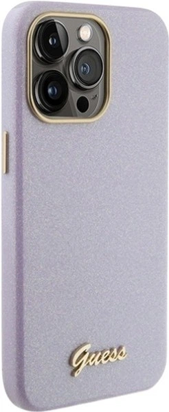 Панель Guess Glitter Glossy Script для Apple iPhone 15 Pro Lilac (GUHCP15LPGMCSL) - зображення 4
